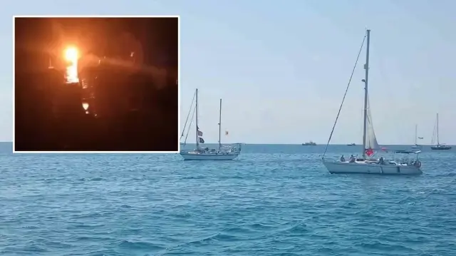 kuresel sumud filosuna ses bombalariyla taciz iki gemi hasar gordu X2lPmujp