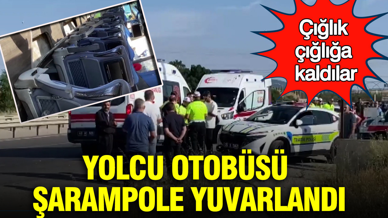Yolcu otobüsü şarampole yuvarlandı: Çığlık çığlığa kaldılar: 20 yaralı